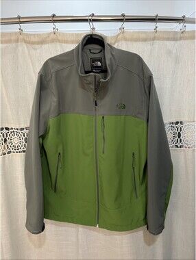 The North Face Apex Bionic Softshell Jacket Men 2XL Green Colorblock Windwall